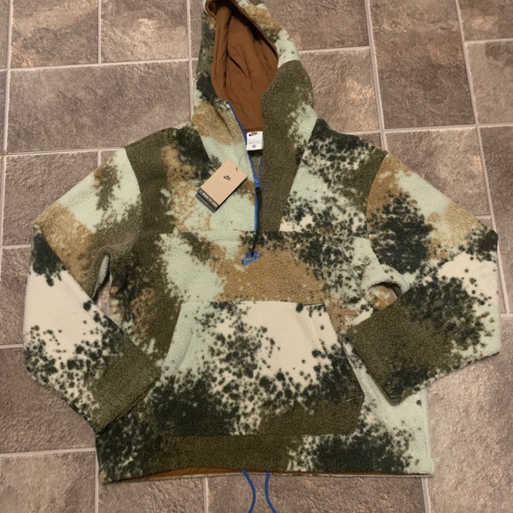 Nike Other - Nike Mens Sportswear Sport Essentials 1/2-Zip Sherpa Hoodie Olive DD5009-222 L